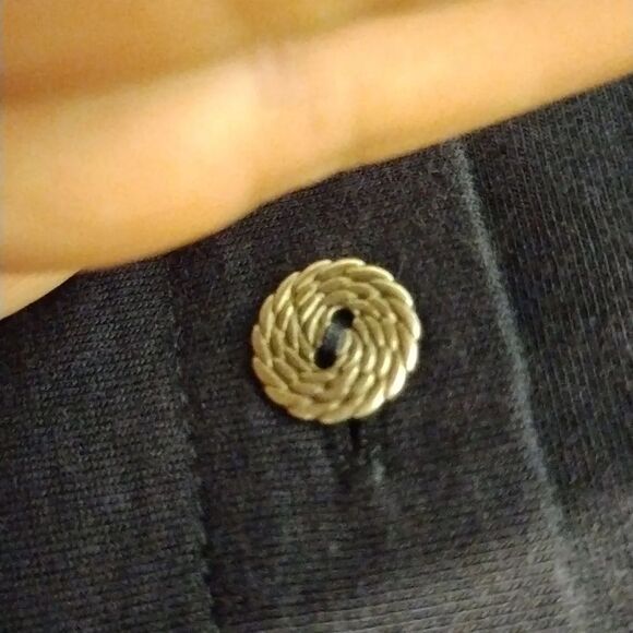 Dark Navy Blue 3/4 Sleeve Button Down Shirt - Picture 7 of 12